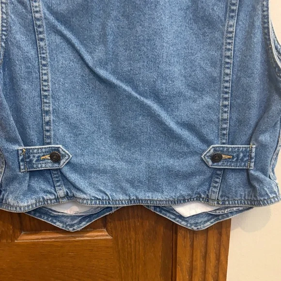 Liz Claiborne Vintage Denim Vest, S, Cottagecore 90s Classic - Picture 9 of 9